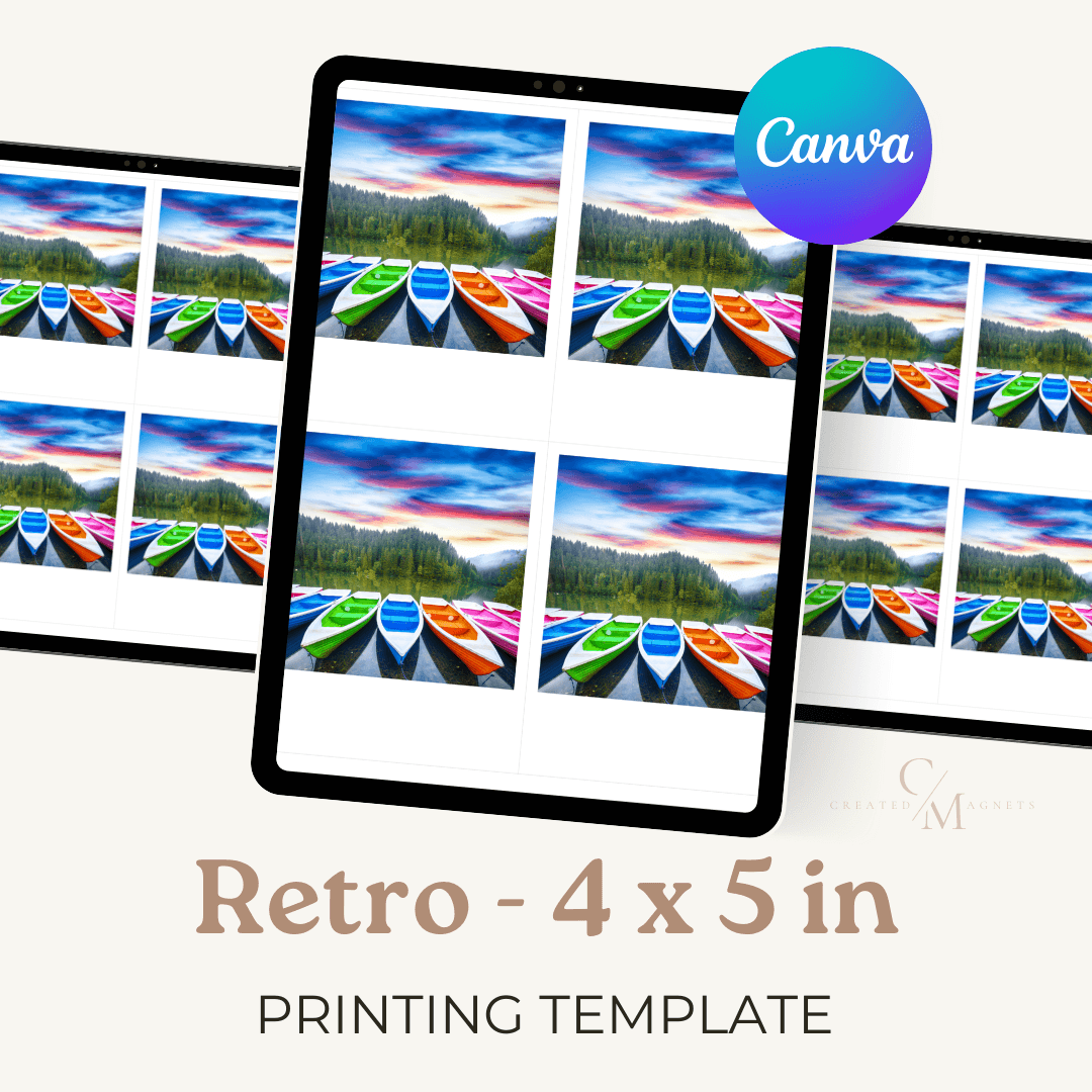 Retro 4x5 Canva Print Template - Created Magnets